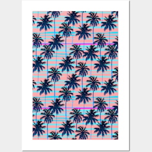 Starry Palms - Aqua Blue Posters and Art